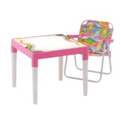 Conjunto Mesa + Cadeira Ecológica Infantil Rosa - Mor