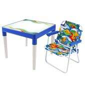 Conjunto Mesa + Cadeira Ecológica Infantil - Azul - Mor