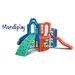 Mundi Play - Playground com 1,97m de altura escorregador em curva - Mundo Azul